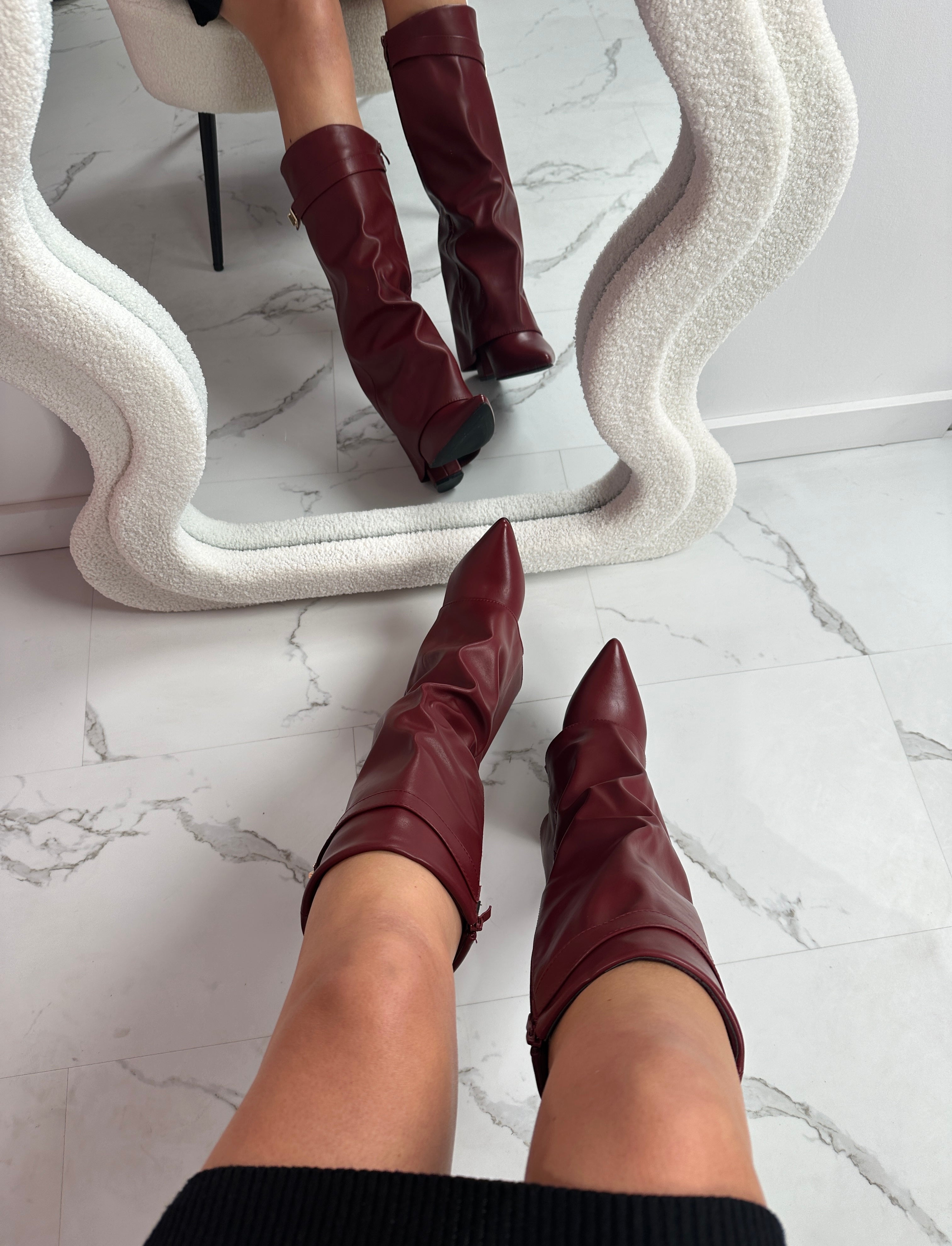 Sarah - Burgundy Boots