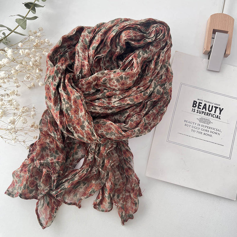Madeleine - Vintage Scarf with Floral Print