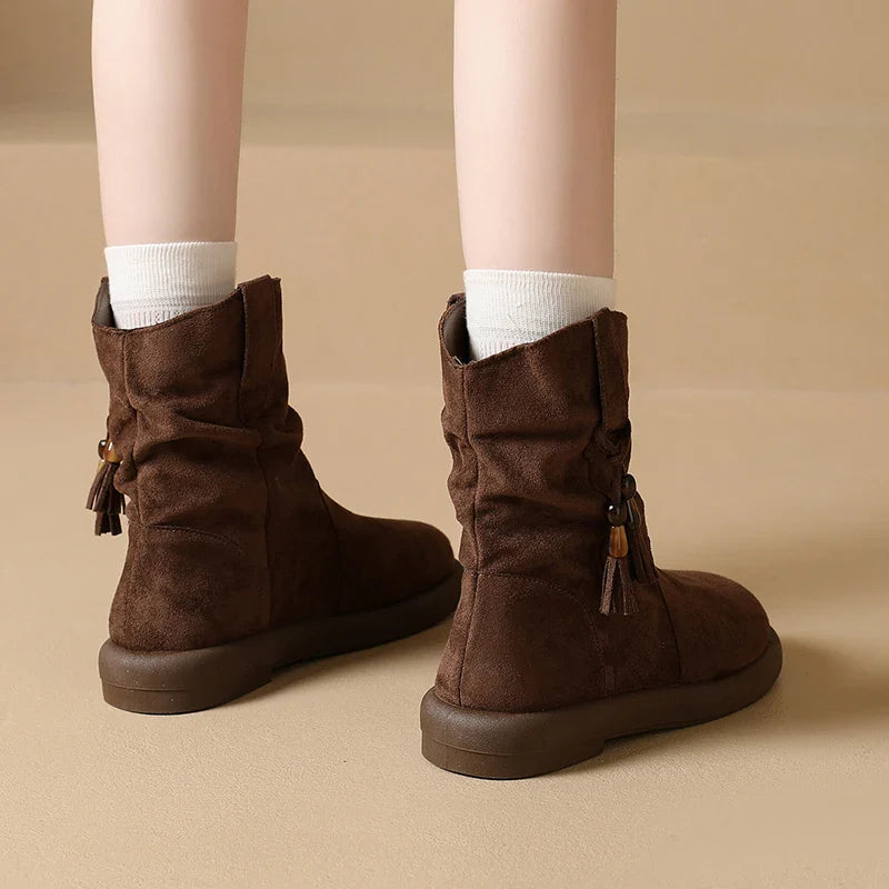 Eleanor – Retro Suede Ankle Boots
