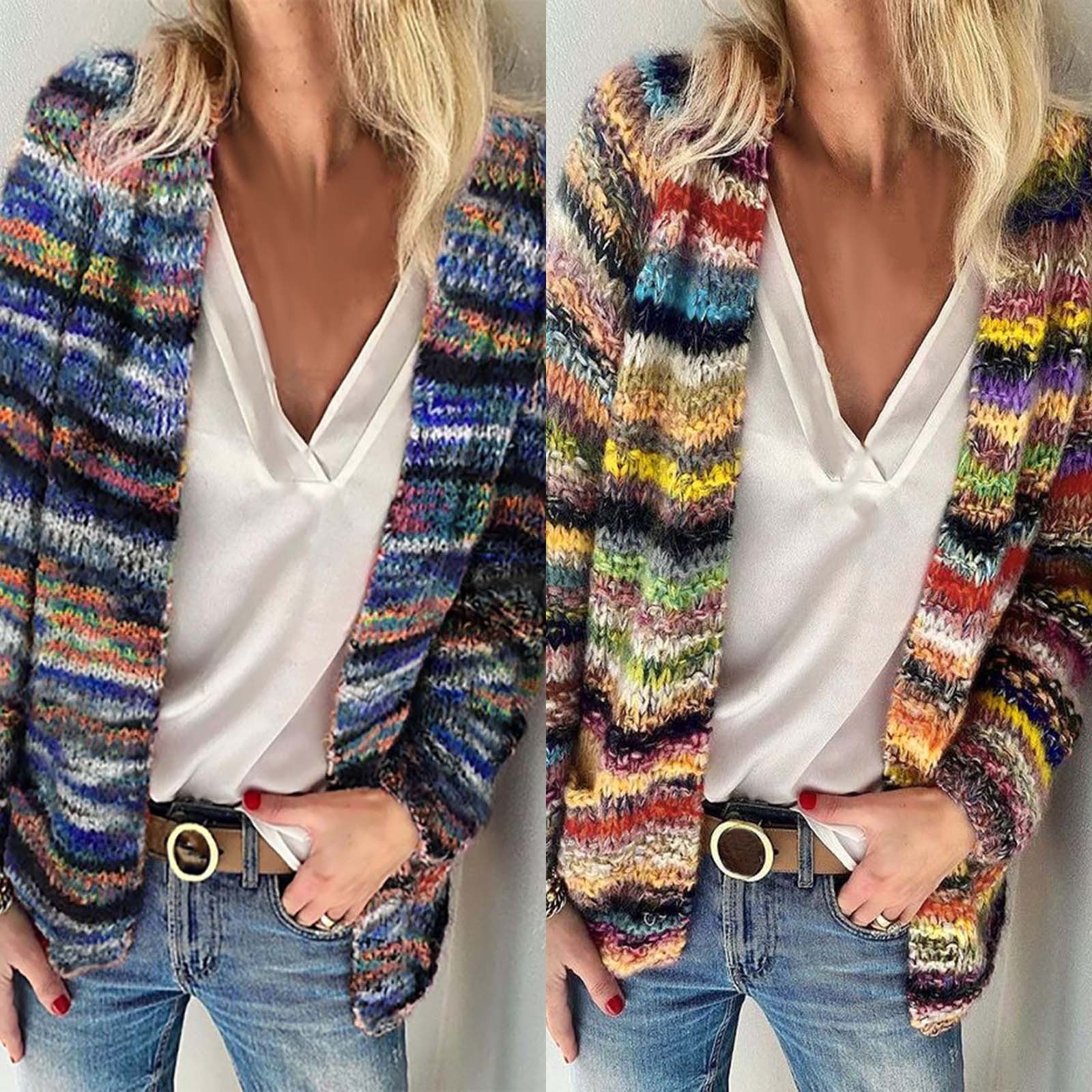 Megan - Vibrant Striped Cardigan