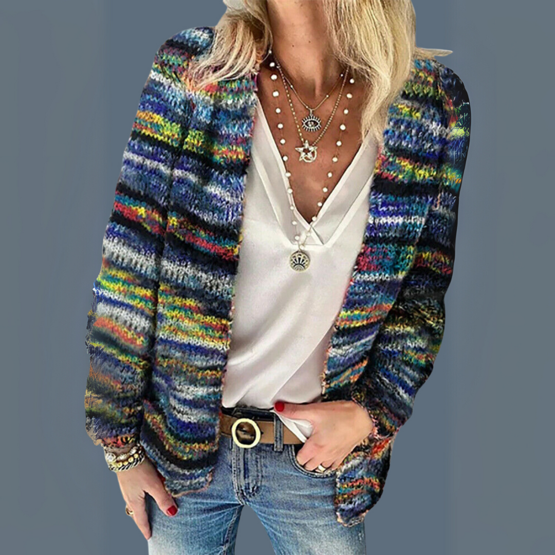 Megan - Vibrant Striped Cardigan