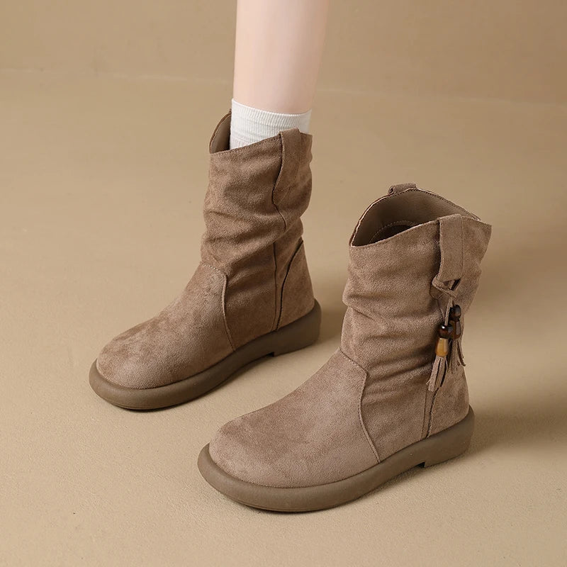 Eleanor – Retro Suede Ankle Boots