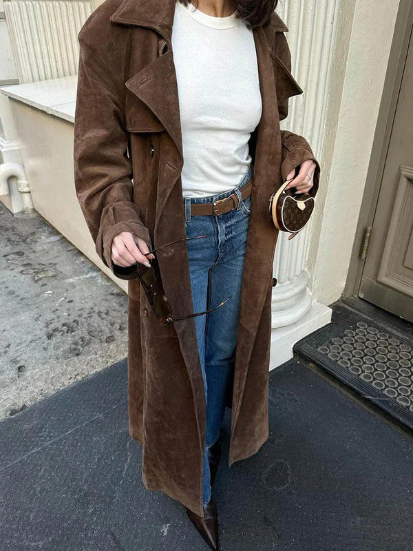 Arista | Elegant Suede Trench Coat