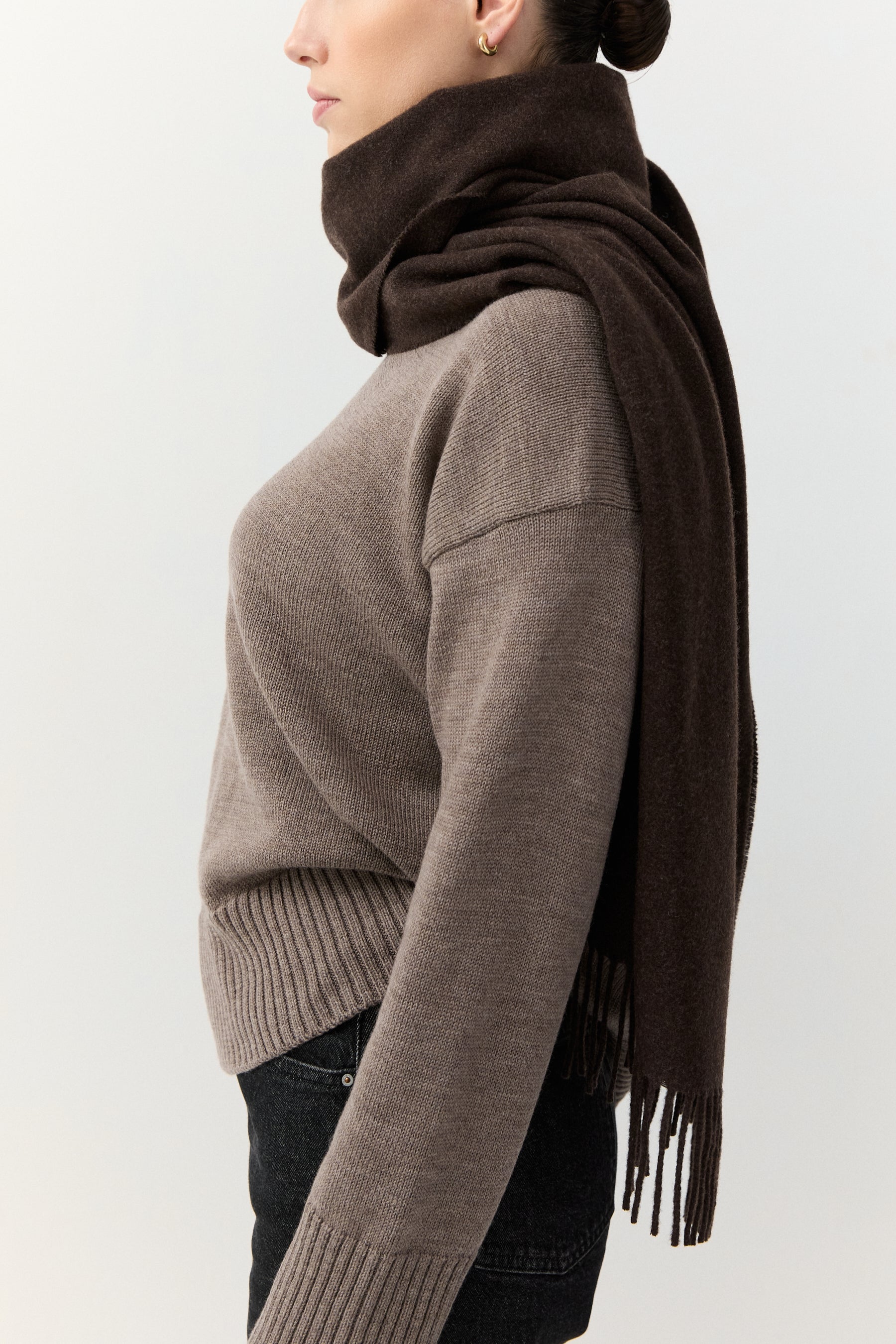 Woven Scarf Dark Brown