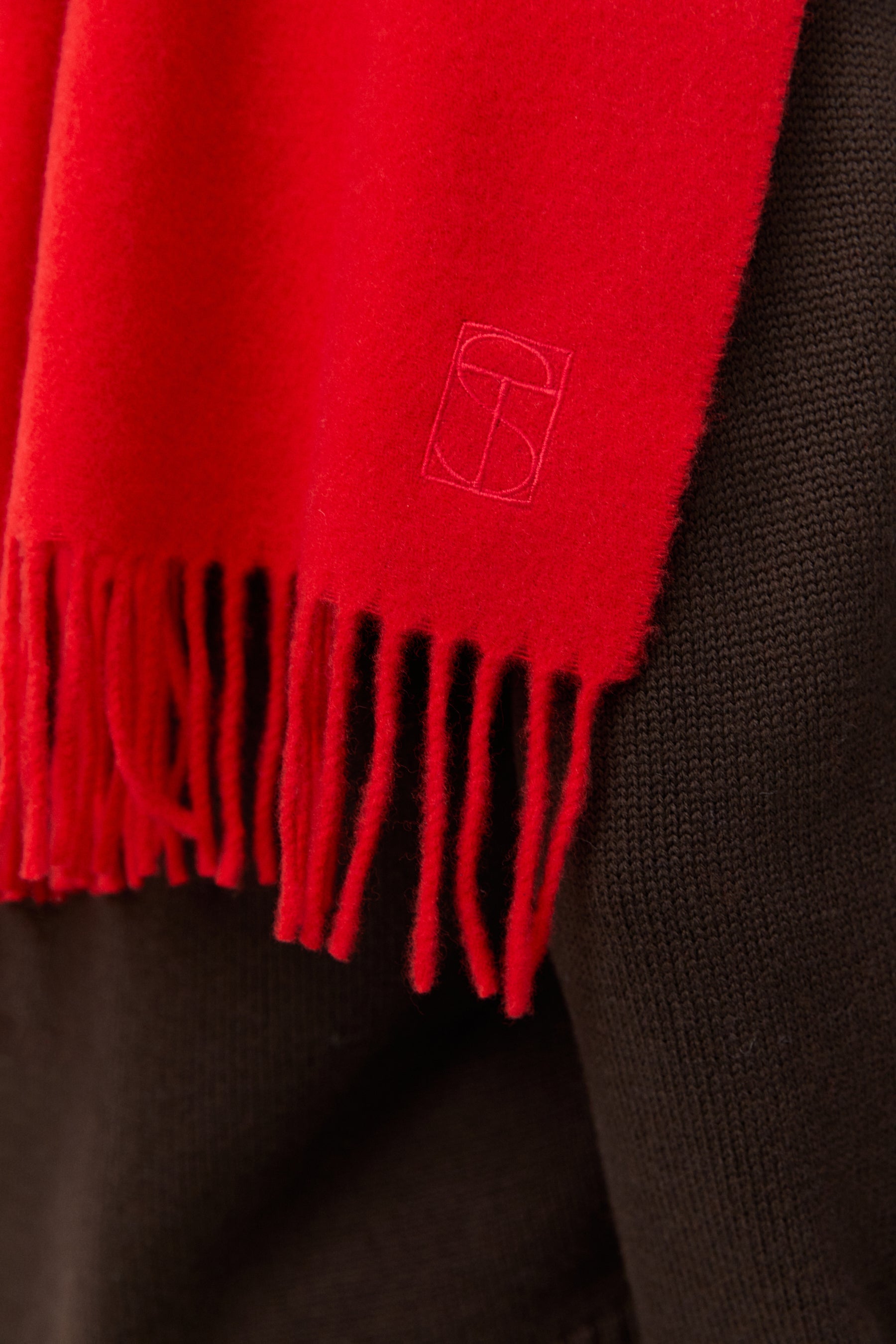 Woven Scarf Merino Bright Red