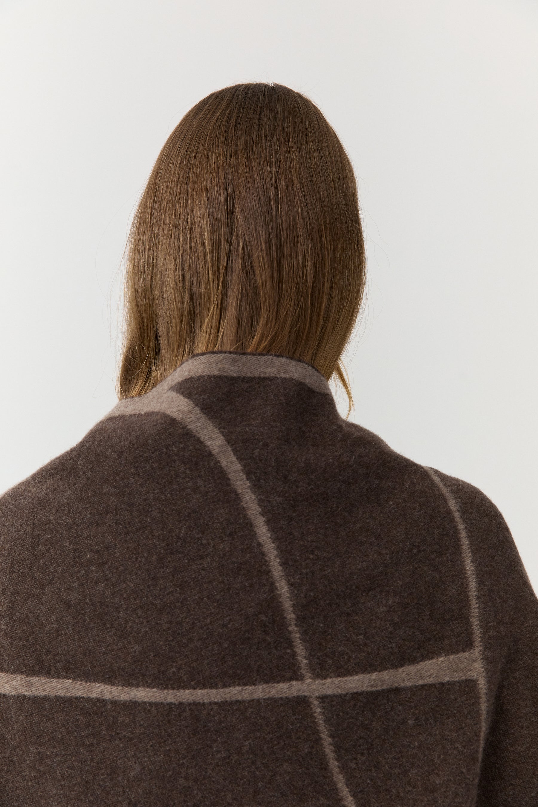 Woven Scarf Monogram Jacquard Brown Melange